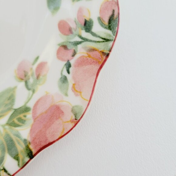 Vintage Nikko Precious Teacups & Saucers, 2 Sets, Red Poppy Flower Green Trim - Picture 12 of 16